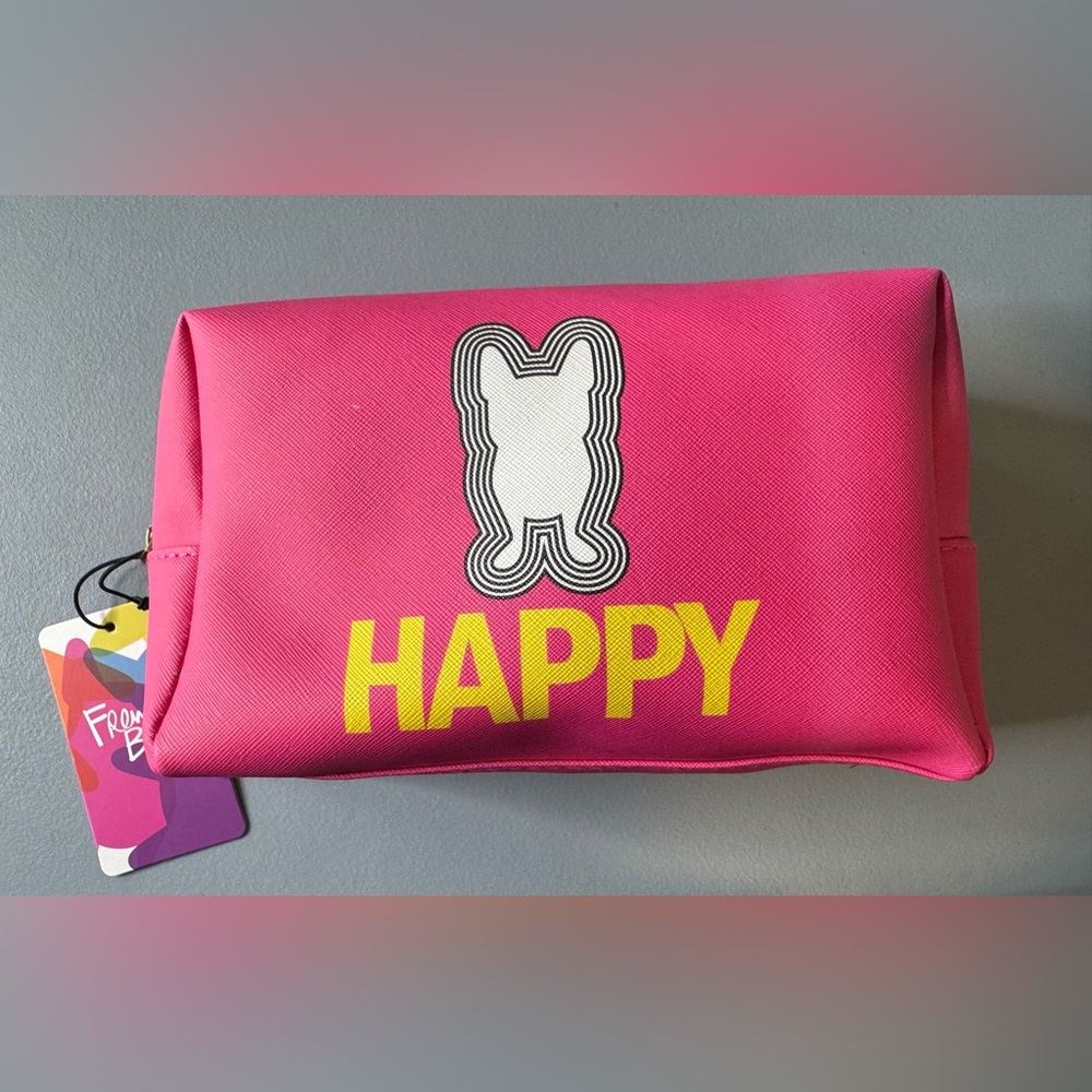 French bull Pink Happy Women's cosmetic Bag
